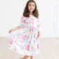 School is Cool 3/4 Sleeve Pocket Twirl Dress