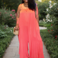 Coral Jumpsuit With Pockets