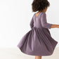 Vintage Violet 3/4 Sleeve Pocket Twirl Dress