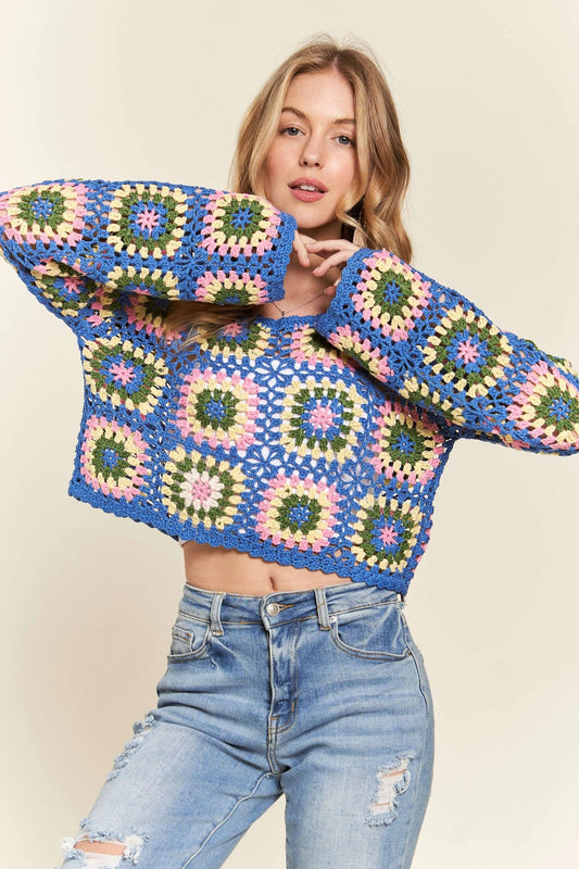 Multicolor Crochet Crop Top