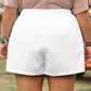 White Bow Decor Pockets Plus Size Shorts