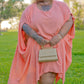 Round Neck Batwing Sleeve Mini Dress