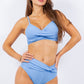 2 Piece Rouched Top and Bottom High Waist Bikini