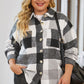 Plaid Button Up Collared Neck Jacket