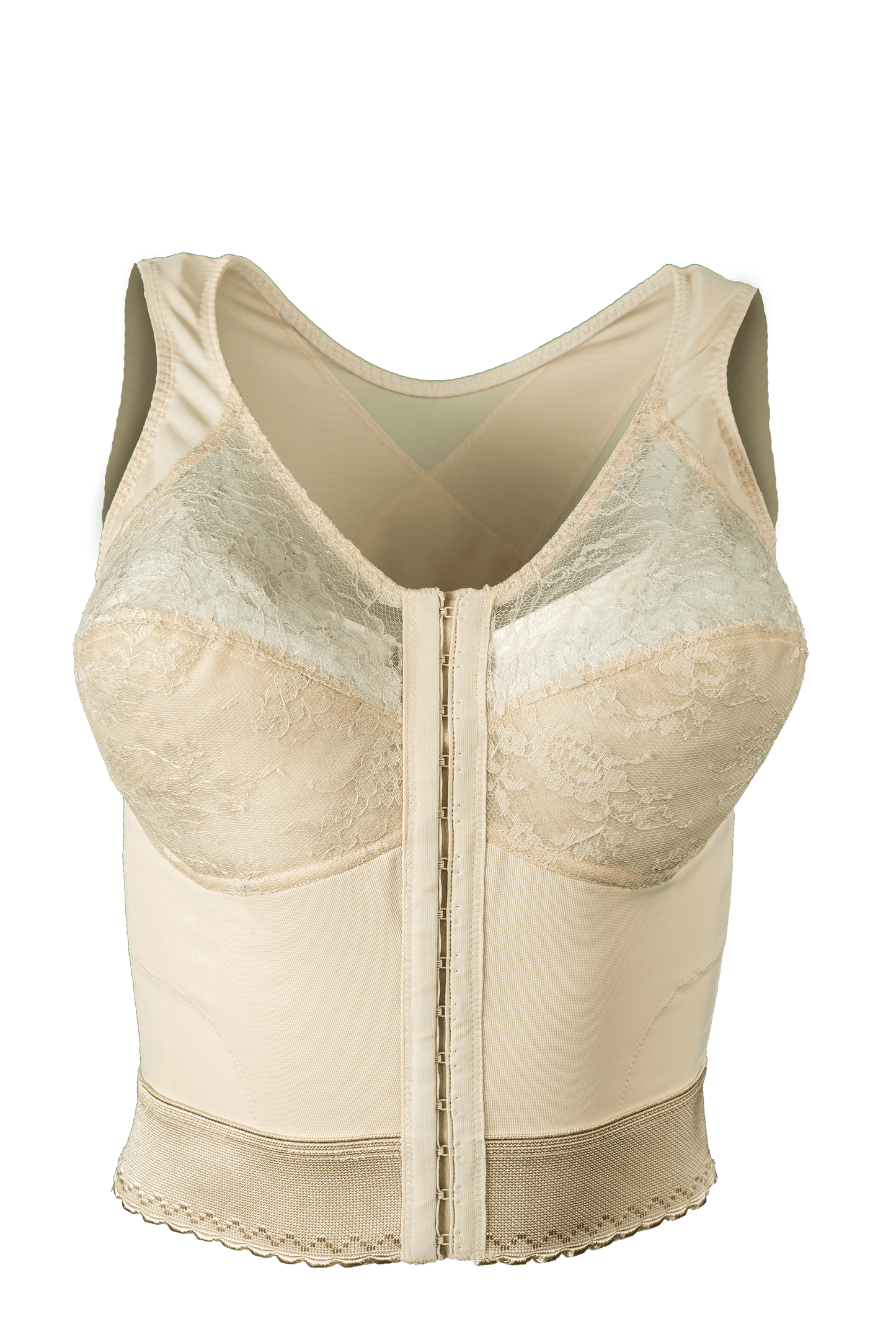 Front Closure Back Support Long Line Bra - Blush