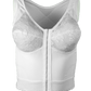 Front Closure Back Support Long Line Bra - White