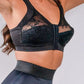 Front Closure Back Support Bandeau Bra - Black