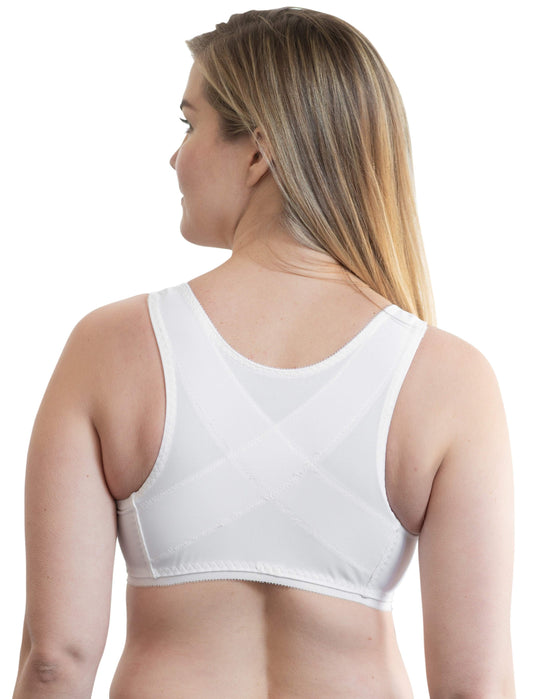 Front Closure Back Support Bandeau Bra - White