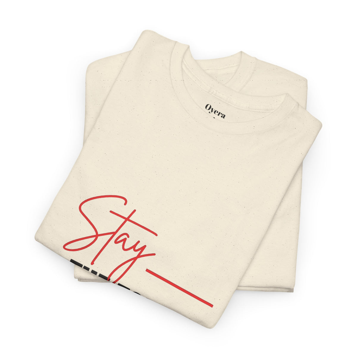 Stay the Topic T-Shirt — Minimalist Script & Bold Text Tee