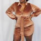 “Florrie” Rust Velvet Dress