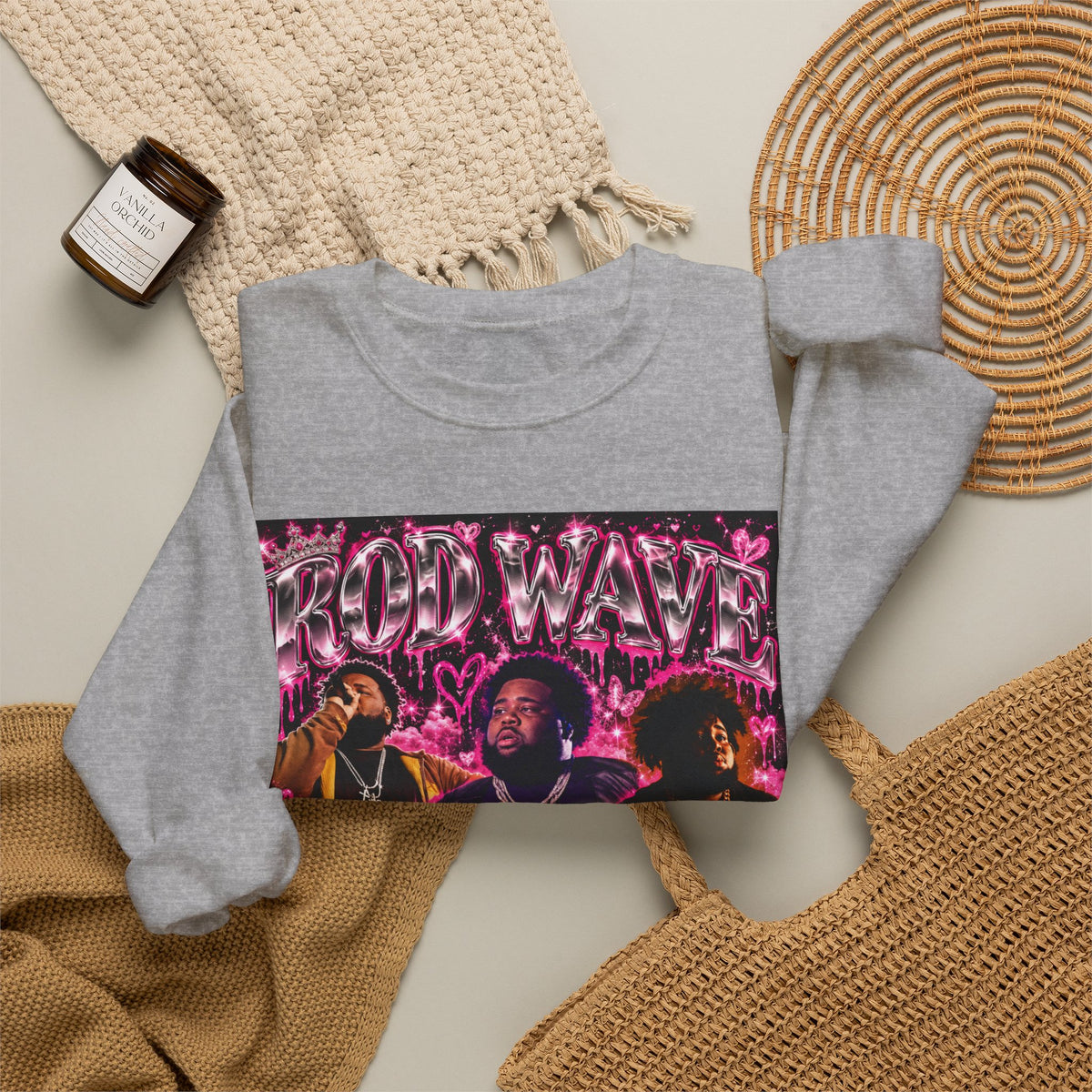 “Rod Wave” Pink Crewneck Sweatshirt