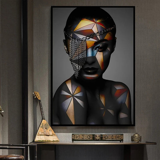 Black Woman Canvas Painting Wall Art
