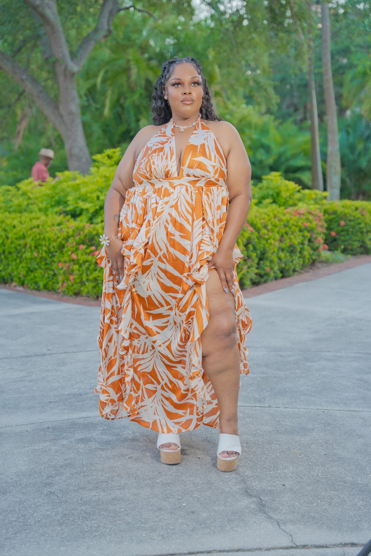 “Show Me Around” Cognac Maxi Dress