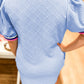 Beau Blue Contrast Striped T Shirt Dress
