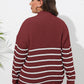 Zip-Up Striped Sweater