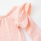 Peach L/S Flutter Sleeve Leotard
