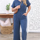 Ribbed V Neck Tee and Pants Set