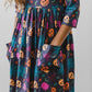 Skeleton Web 3/4 Sleeve Pocket Twirl Dress