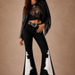 Rockstar Rouge Flare White Crocodile