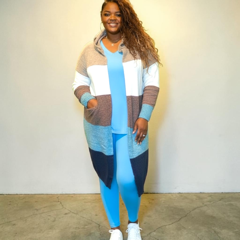 LongLine Color Block Cardigan