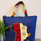 Denim African Map Tote Bag