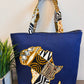 Denim African Map Tote Bag