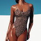Aliza: High Cut Adjustable Strap One Piece in Leopard