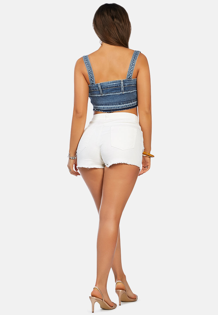 all covered-up denim bralette