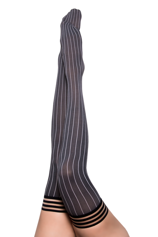 Annabelle: All Work, All Play Pinstripe Thigh Highs