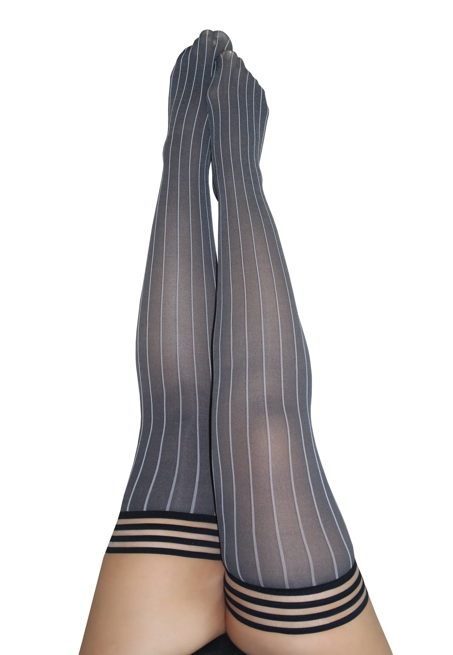 Annabelle: All Work, All Play Pinstripe Thigh Highs