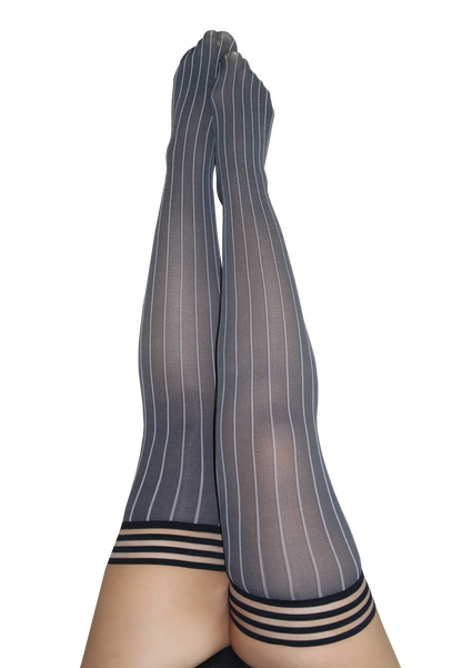 Annabelle: All Work, All Play Pinstripe Thigh Highs