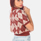 Argyle Checks Half Sleeve Cropped Cardigan