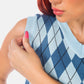 Argyle Checks Knitted Crop Top