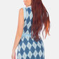 Argyle Checks Knitted Mini Skirt