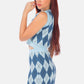 Argyle Checks Knitted Mini Skirt
