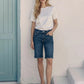 Celeste Dark Wash High Rise Bermuda Jeans