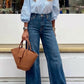 Relaxed High Rise Palazzo Jeans
