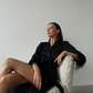 Aster Black Kimono Robe