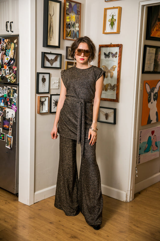 Aura Gold Palazzo Pant