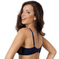 Sheer Lace Soft Cup Bra Coco Navy Blue