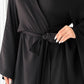 Kimono Viscose Long Robe in Black with pockets