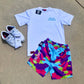 Baby Blue/Pink Multi Camo Shorts
