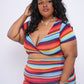 “Stripe Me Down” Blue Multi Skirt Set