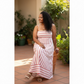 A-Line Stunning White Striped Maxi Dress