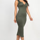 Split Neck Tank Midi Dress