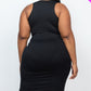 Split Neck Tank Midi Dress