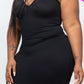 Split Neck Tank Midi Dress