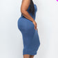 Split Neck Tank Midi Dress