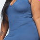 Split Neck Tank Midi Dress