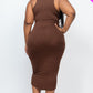Split Neck Tank Midi Dress